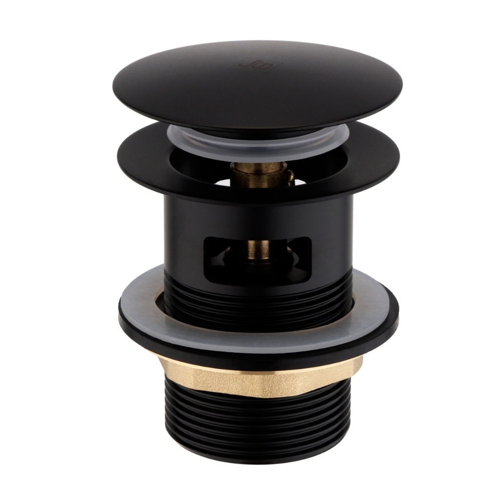 JTP Vos Matt Black Slotted Click Clack Bath Waste Cut Out